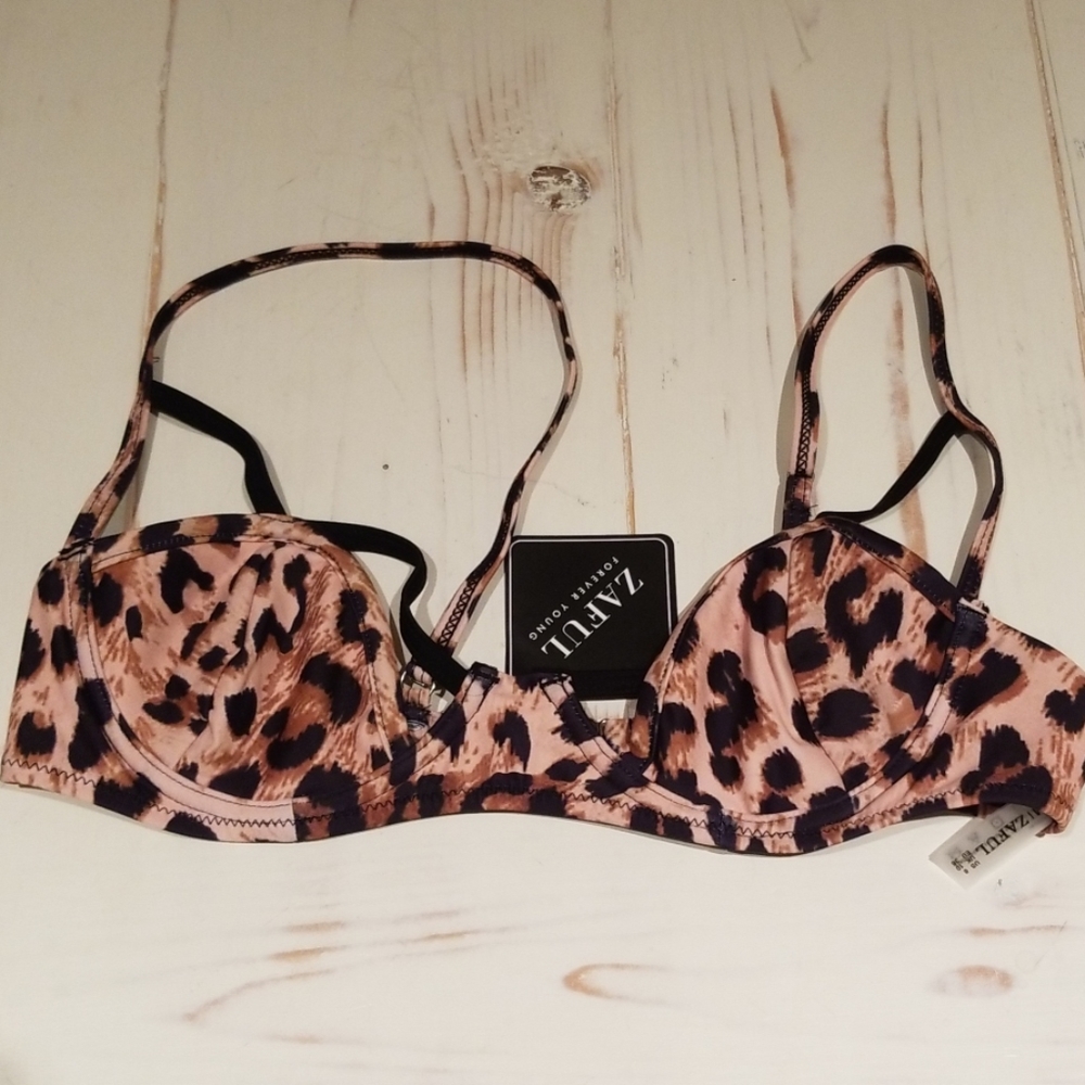 Leopard bikini top